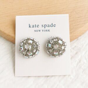Kate Spade Beaming Bright Silver Crystal Stud Earrings